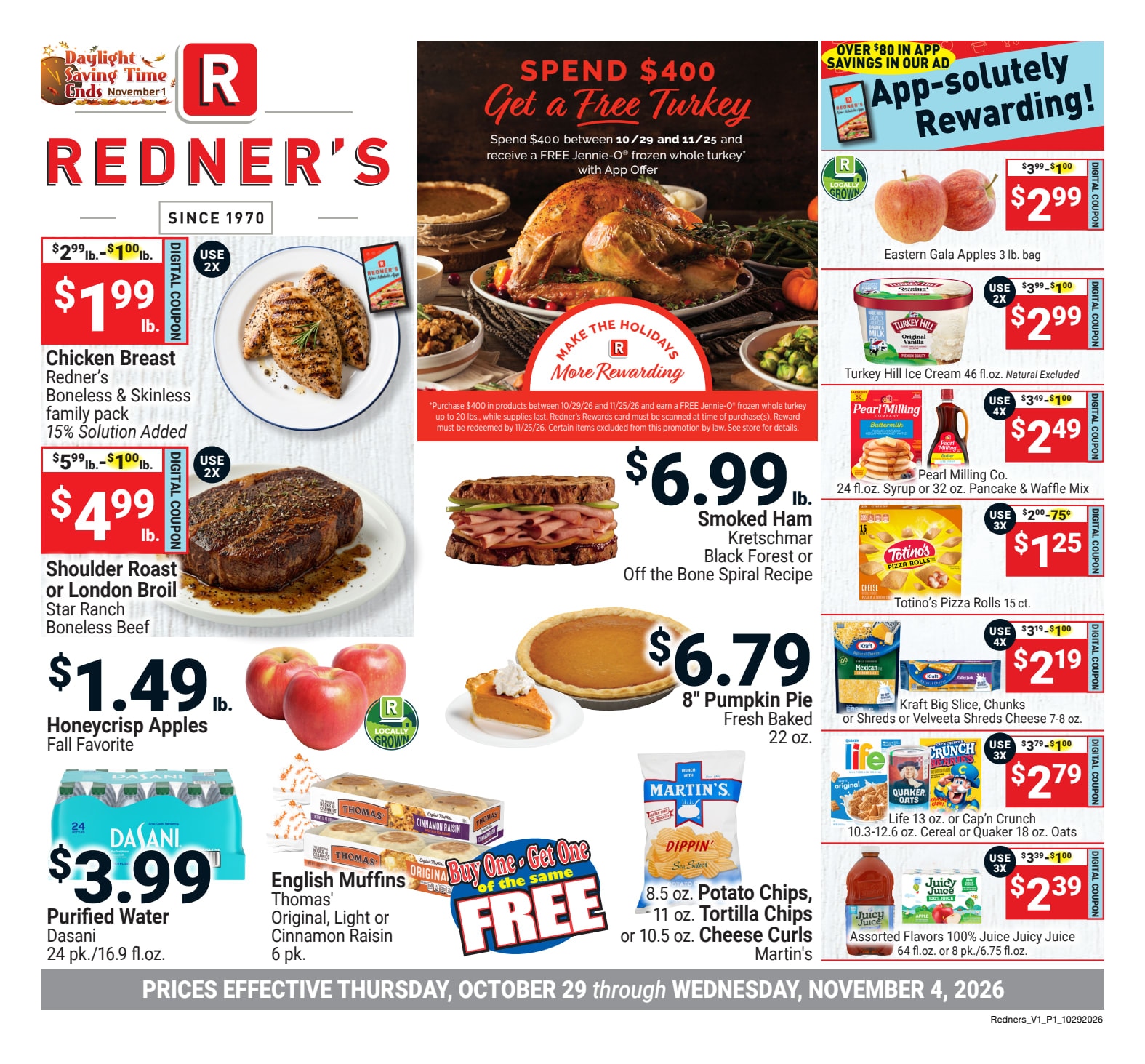 Redner's Markets (Nesquehoning, PA) Weekly Ad October 29 - November 4, 2026