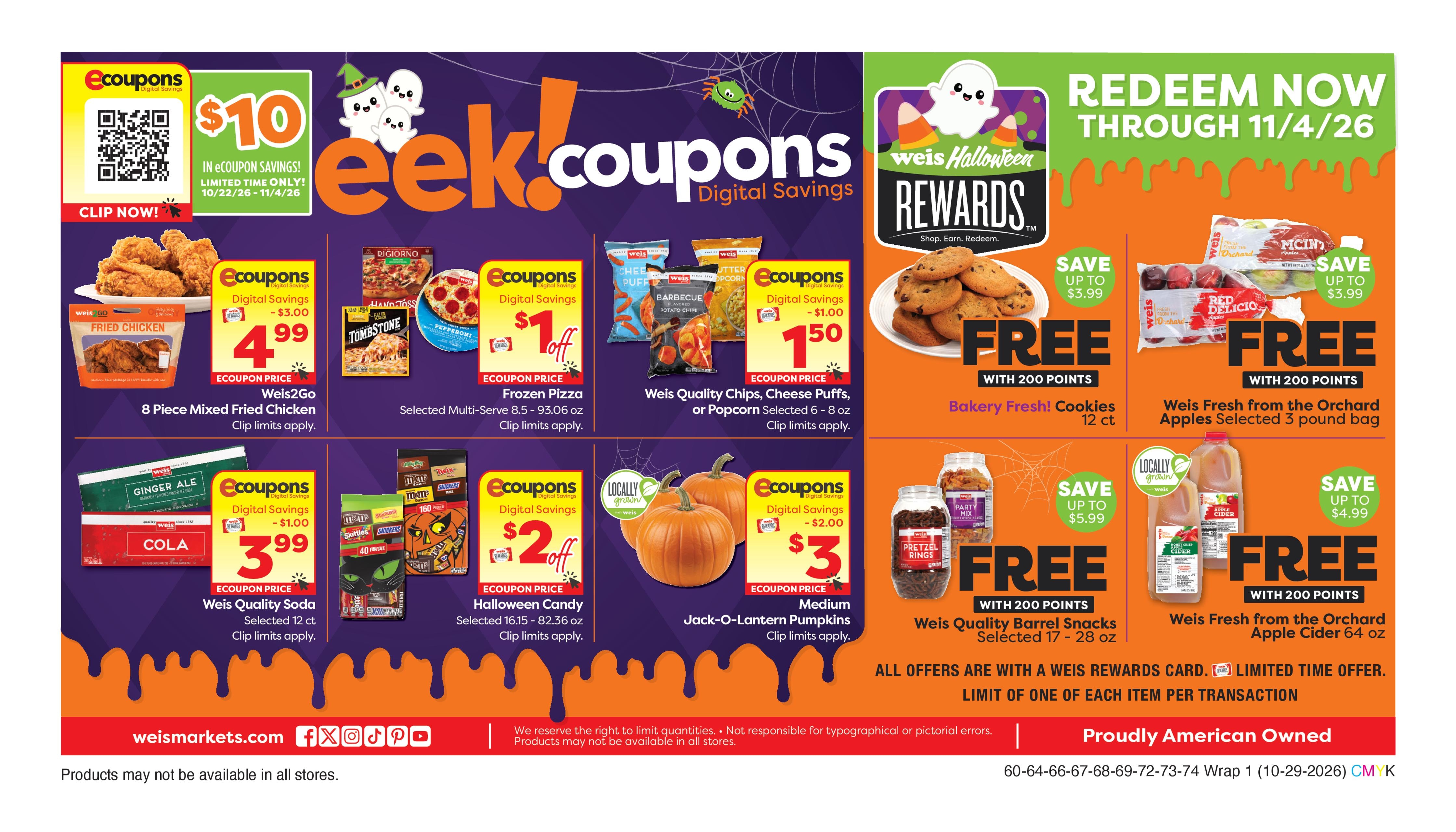 Weis Markets (Washington Area, DC) Weekly Ad October 29 - November 4, 2026