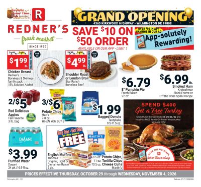 Redner's Markets (Wilmington, DE) Weekly Ad October 29 - November 4, 2026