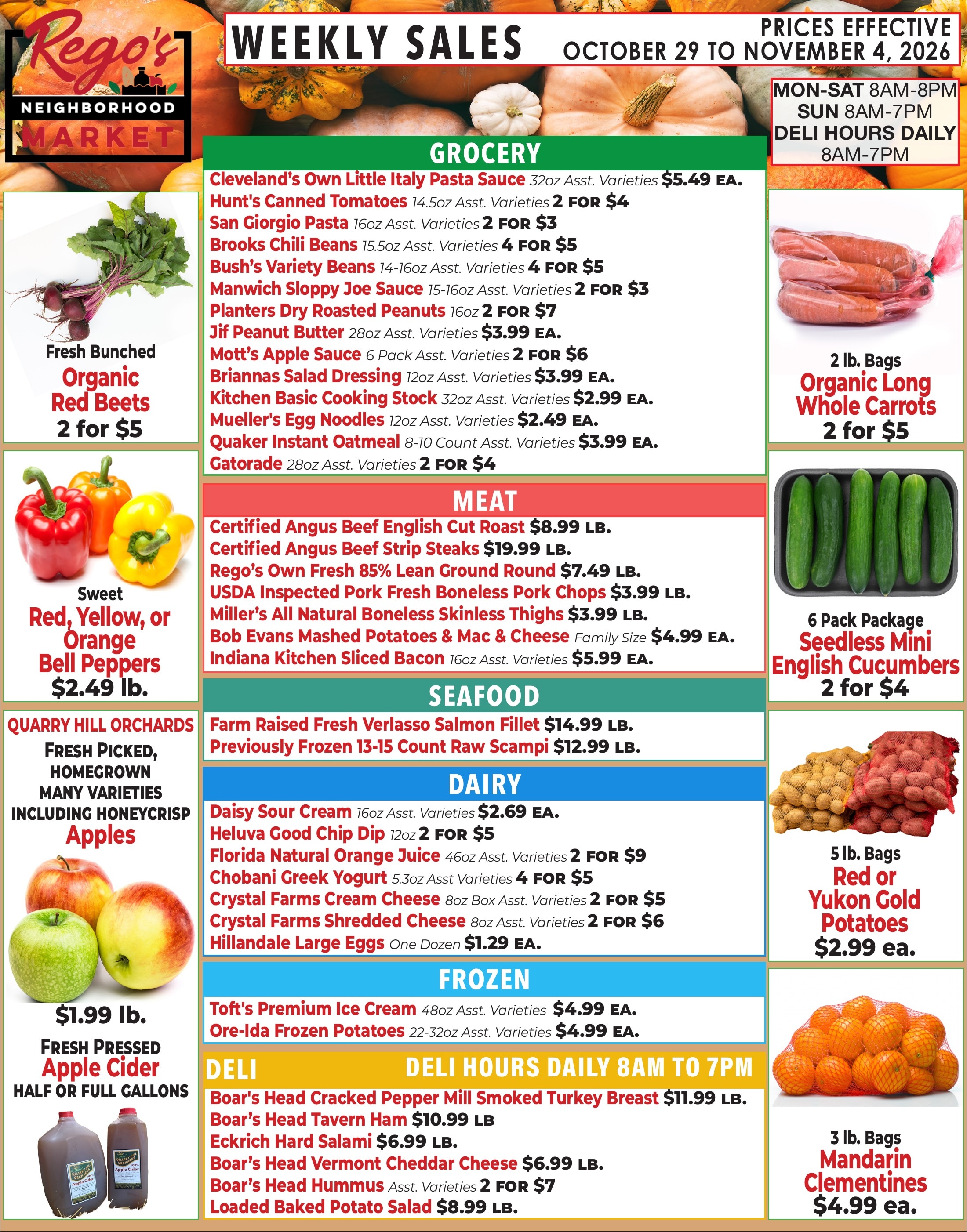 Rego's Neighborhood Market Weekly Ad October 29 - November 4, 2026