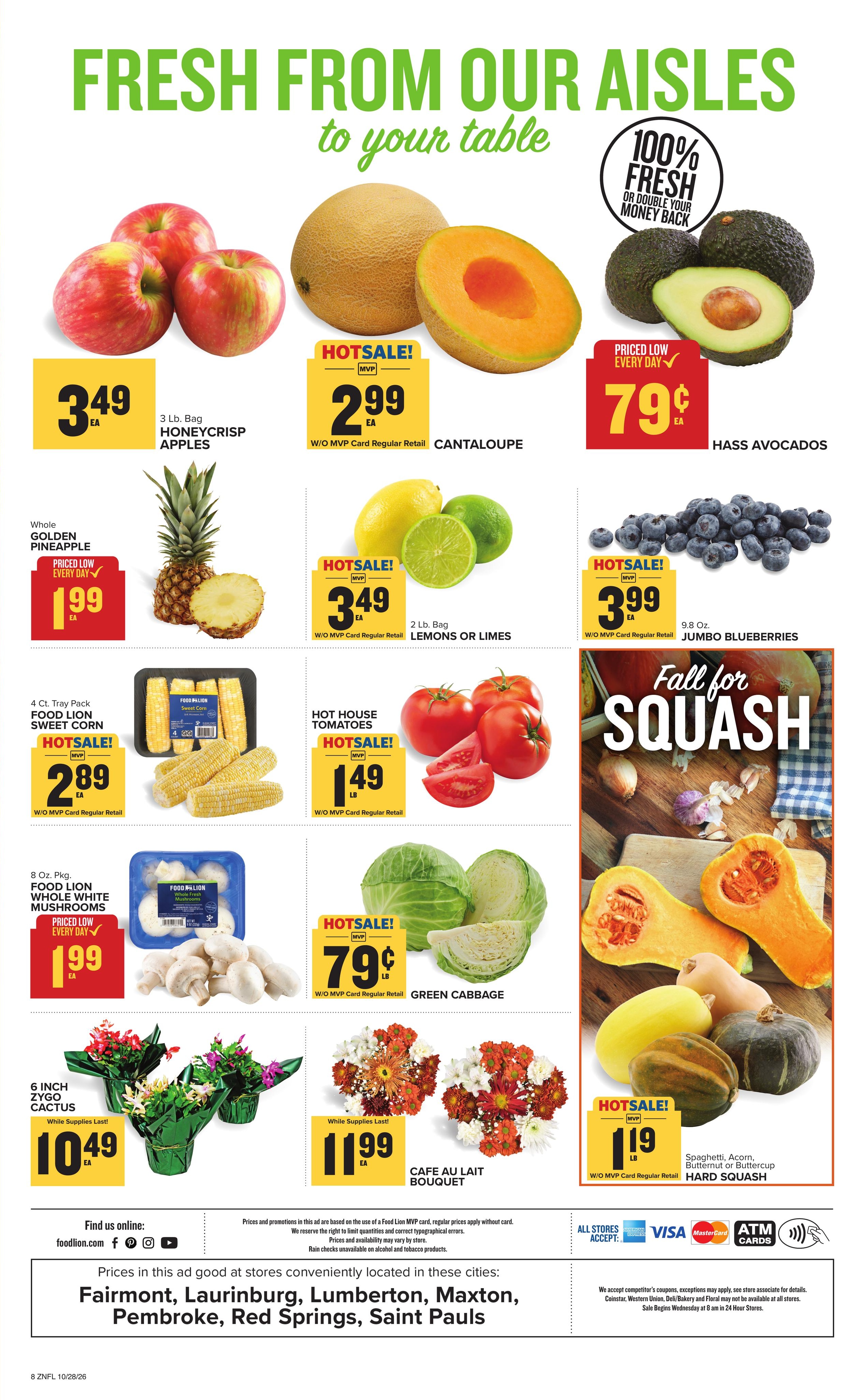 Food Lion (Mc Coll Area, SC) Weekly Ad October 28 - November 3, 2026