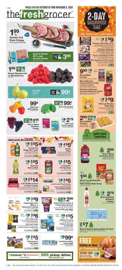 The Fresh Grocer (1880 Stefko Blvd, Bethlehem, PA) Weekly Ad October 30 - November 5, 2026