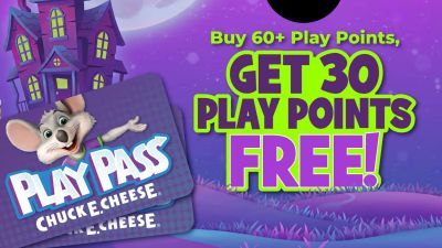 Chuck E. Cheese: Buy 60+ Play Points, Get 30 Free