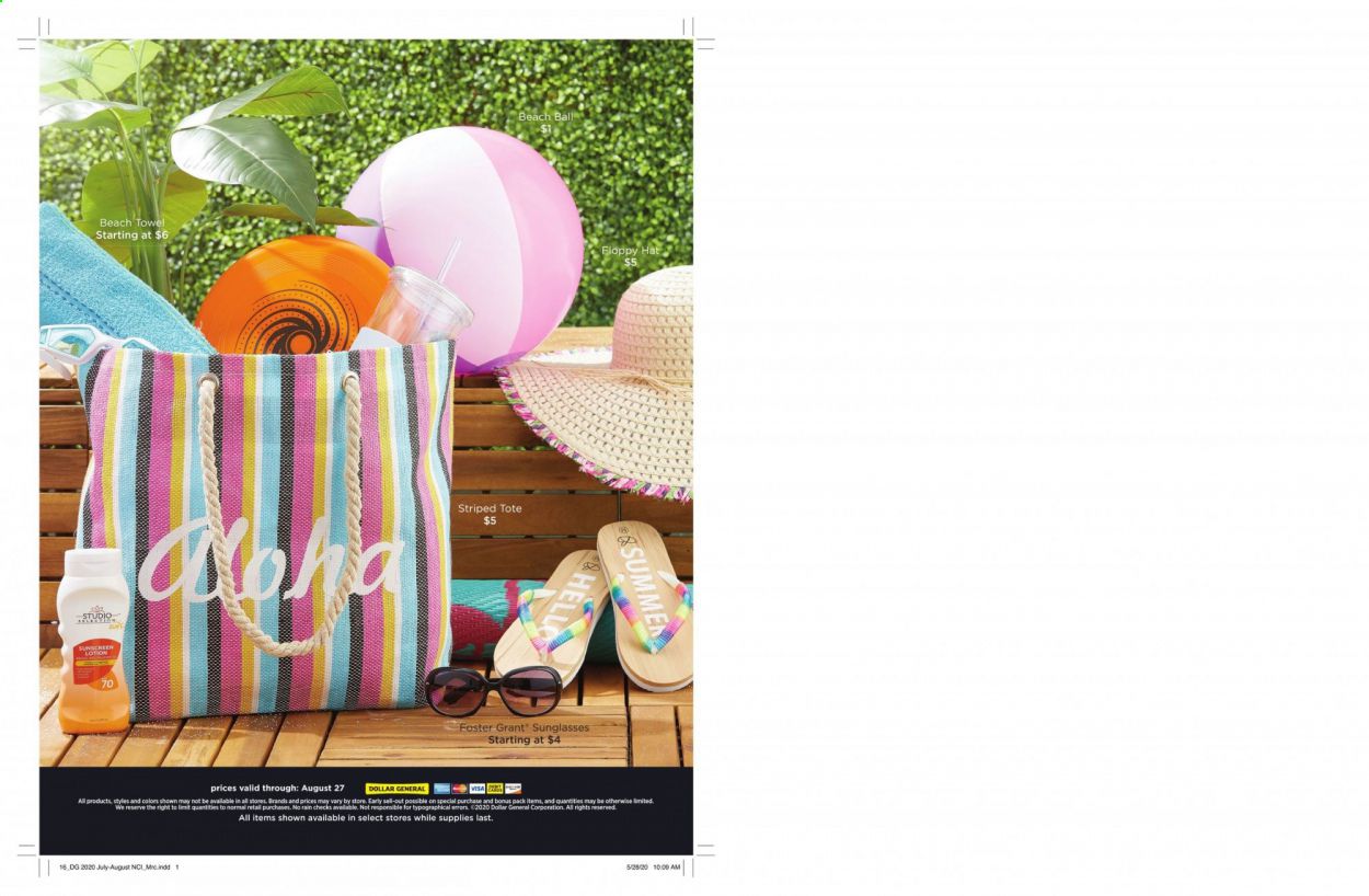 Dollar General Weekly Ad June 26 to August 27
