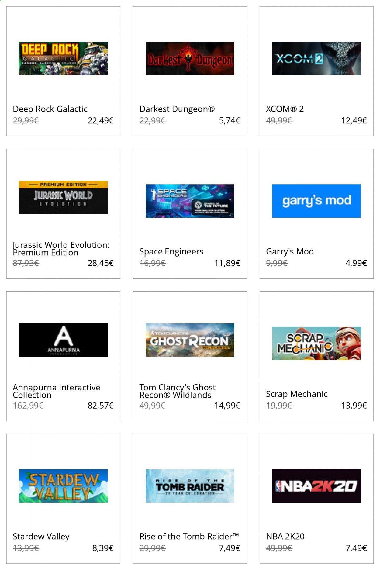 Steam Catalog 2020-2021