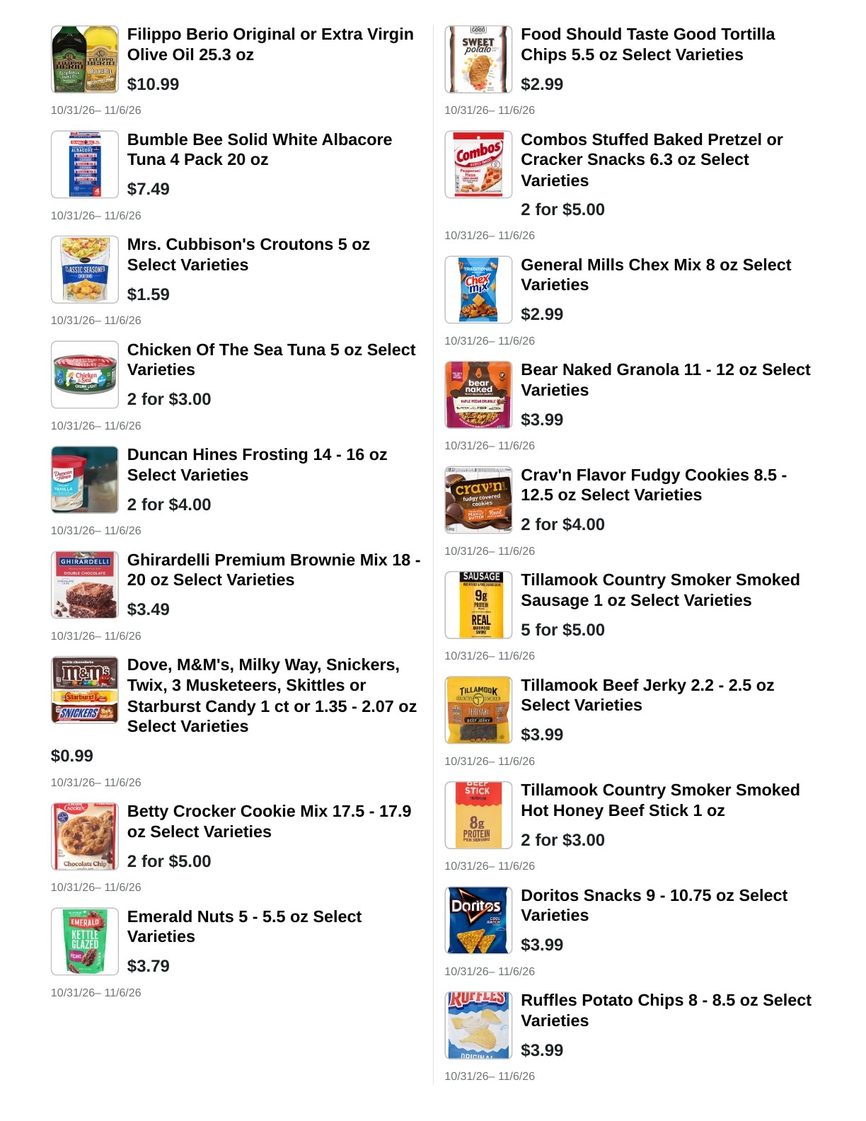 E.M. Heath Supermarket Weekly Ad October 31 - November 6, 2026
