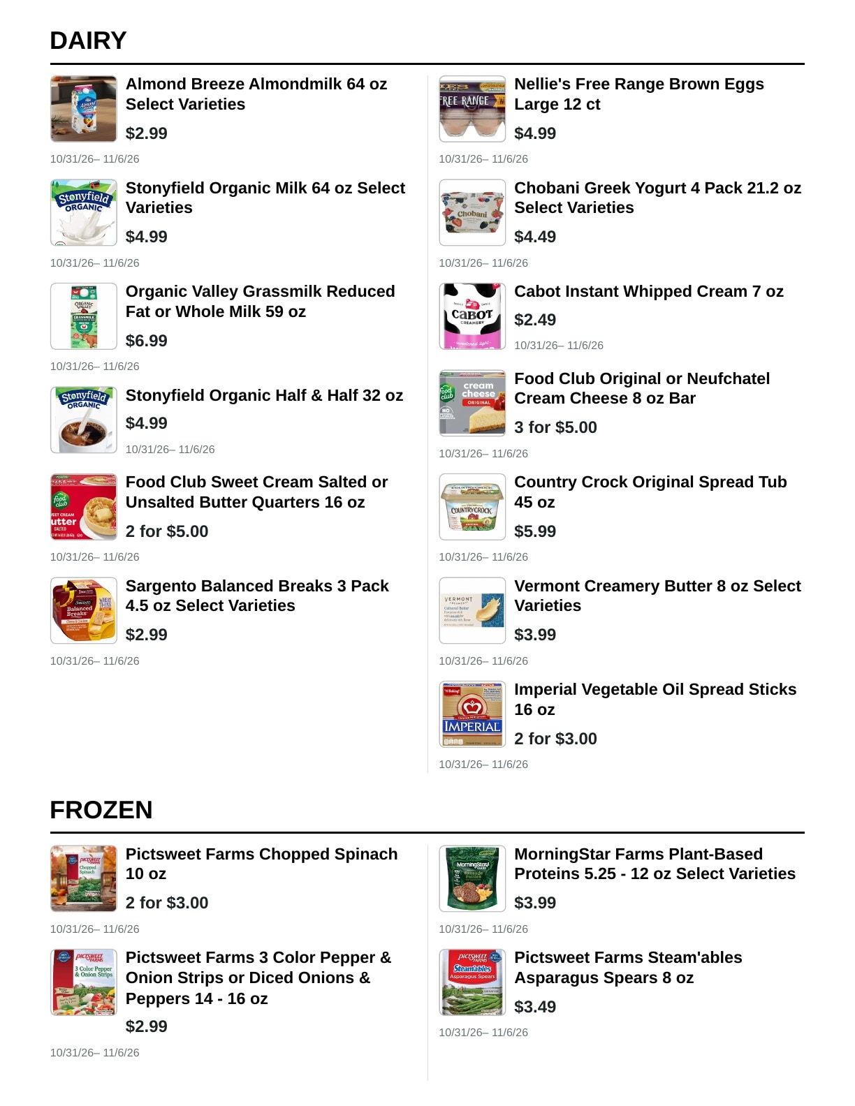 E.M. Heath Supermarket Weekly Ad October 31 - November 6, 2026