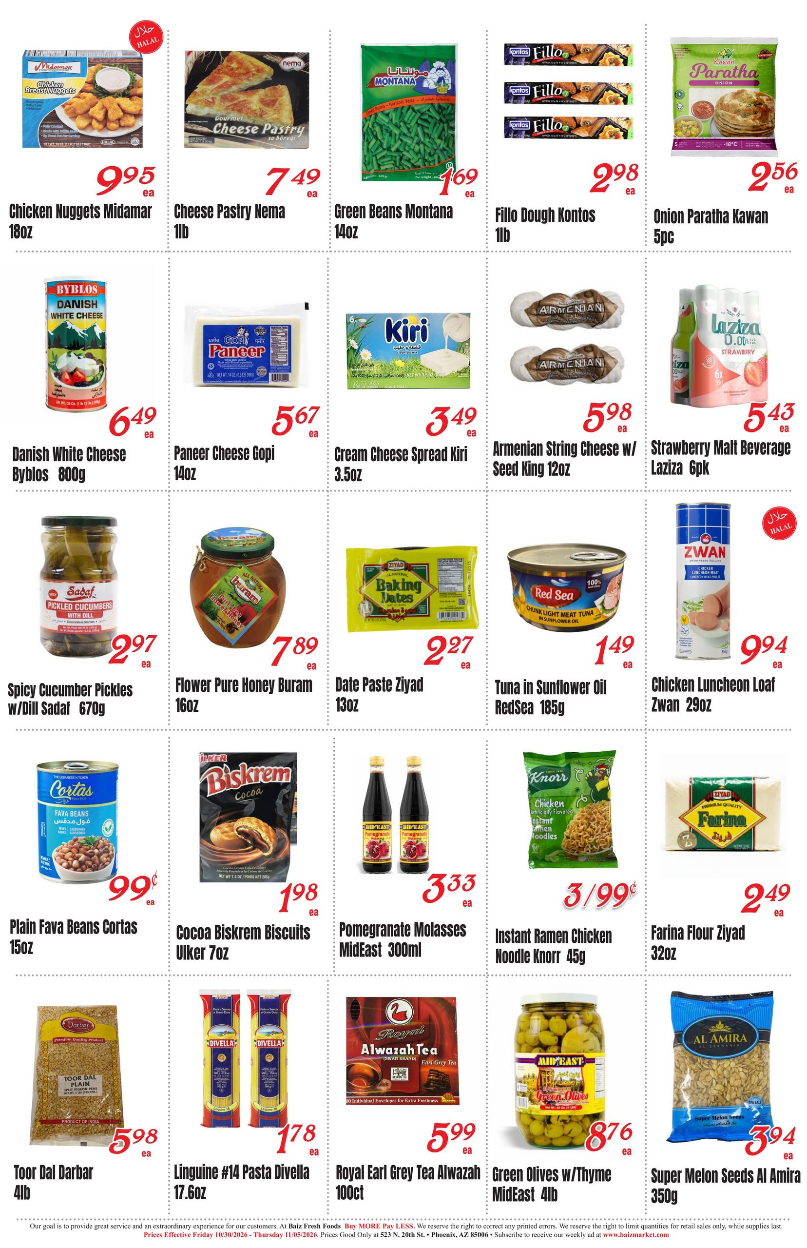 Baiz Market (Phoenix-Scottsdale Area, AZ) Weekly Ad October 30 - November 5, 2026