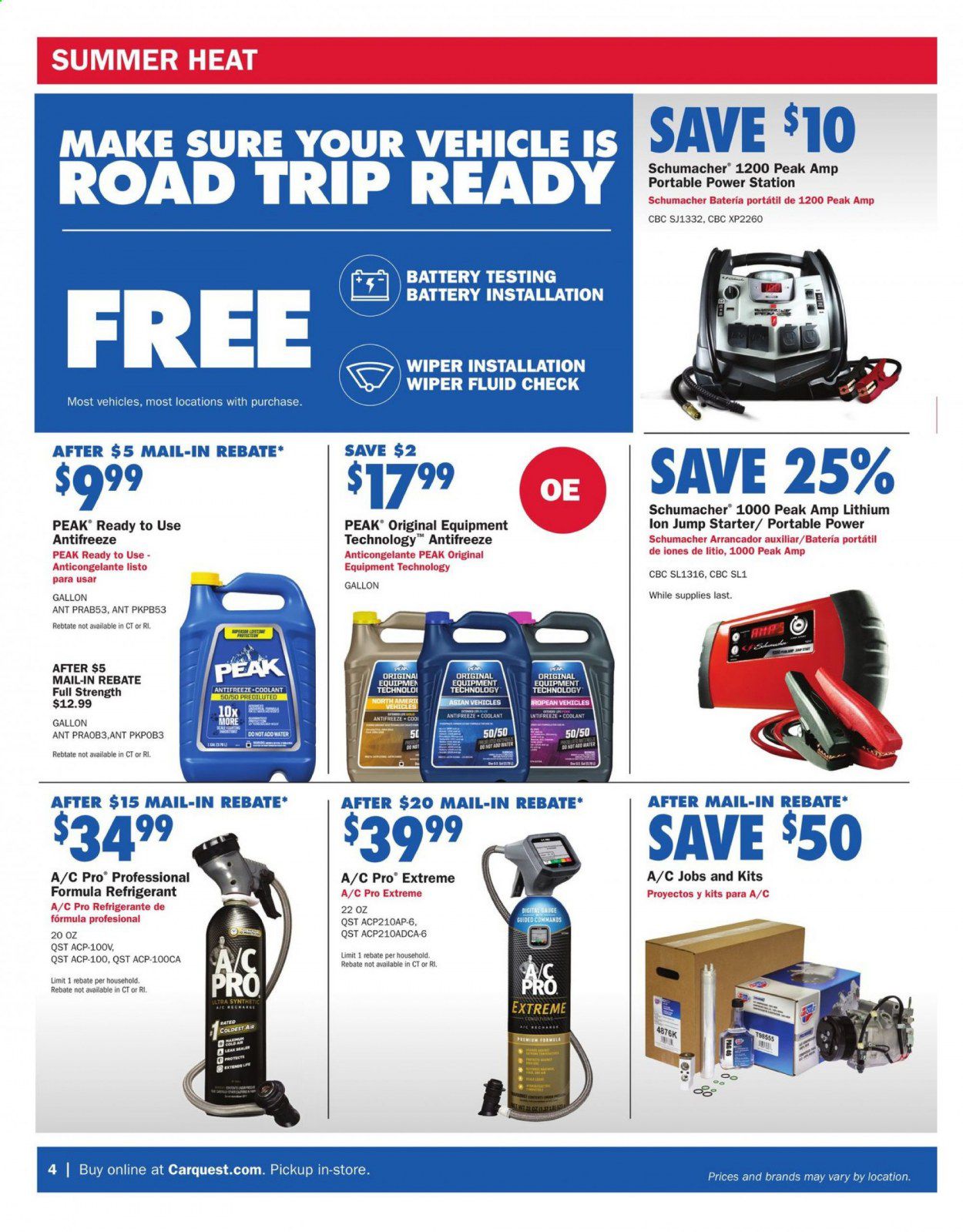Carquest Weekly Ad July 2 to August 26