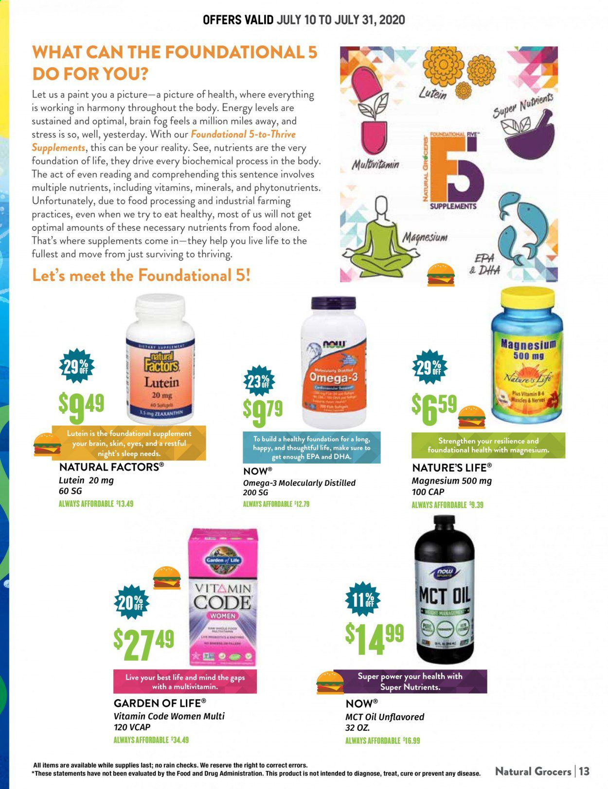 Natural Grocers Weekly Ad July 10 to July 31