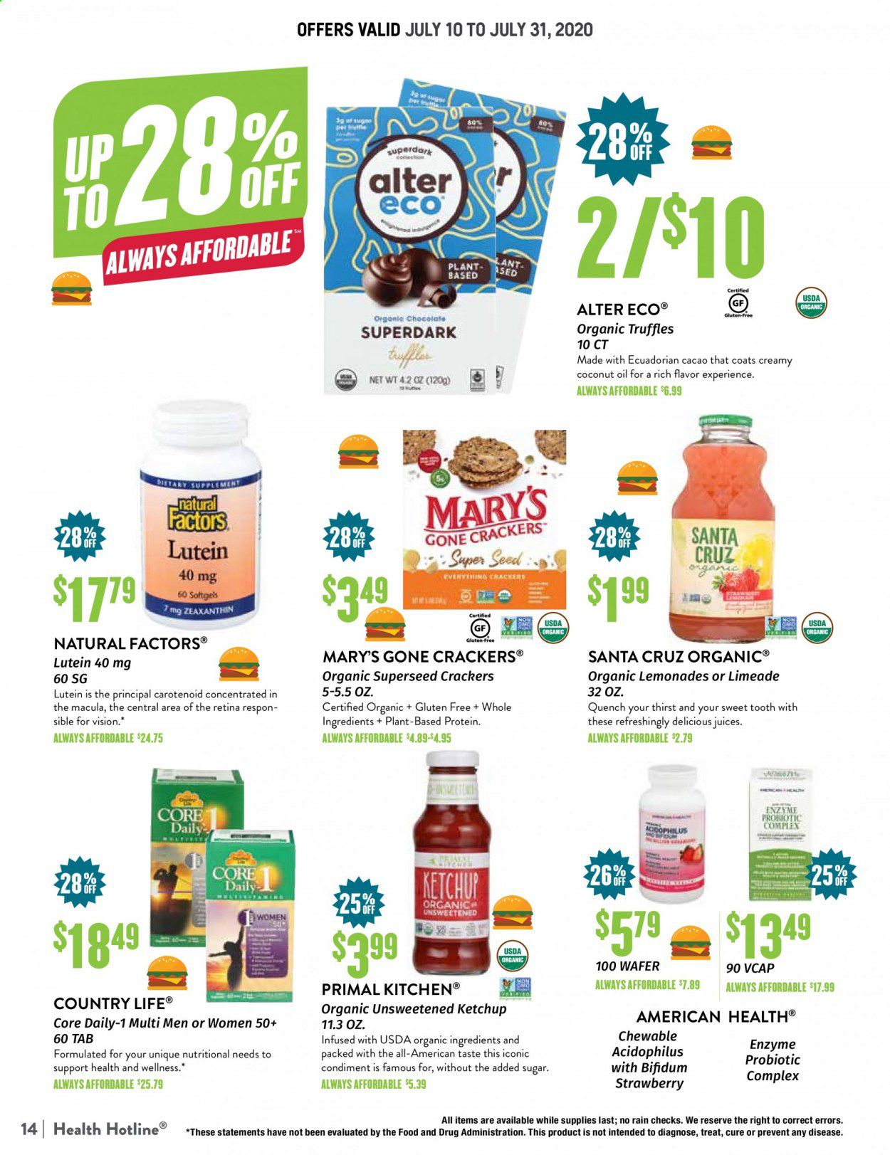 Natural Grocers Weekly Ad July 10 to July 31