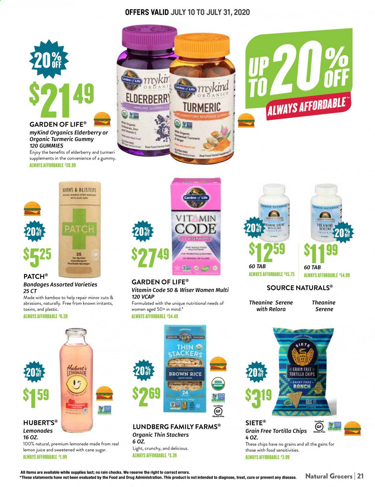 Natural Grocers Weekly Ad July 10 to July 31