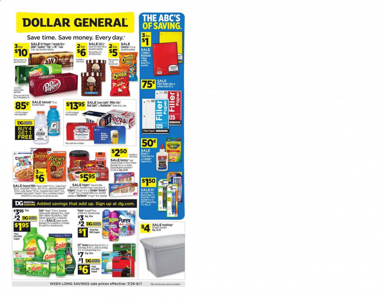 Dollar General (IN) Weekly Ad July 26 to August 1