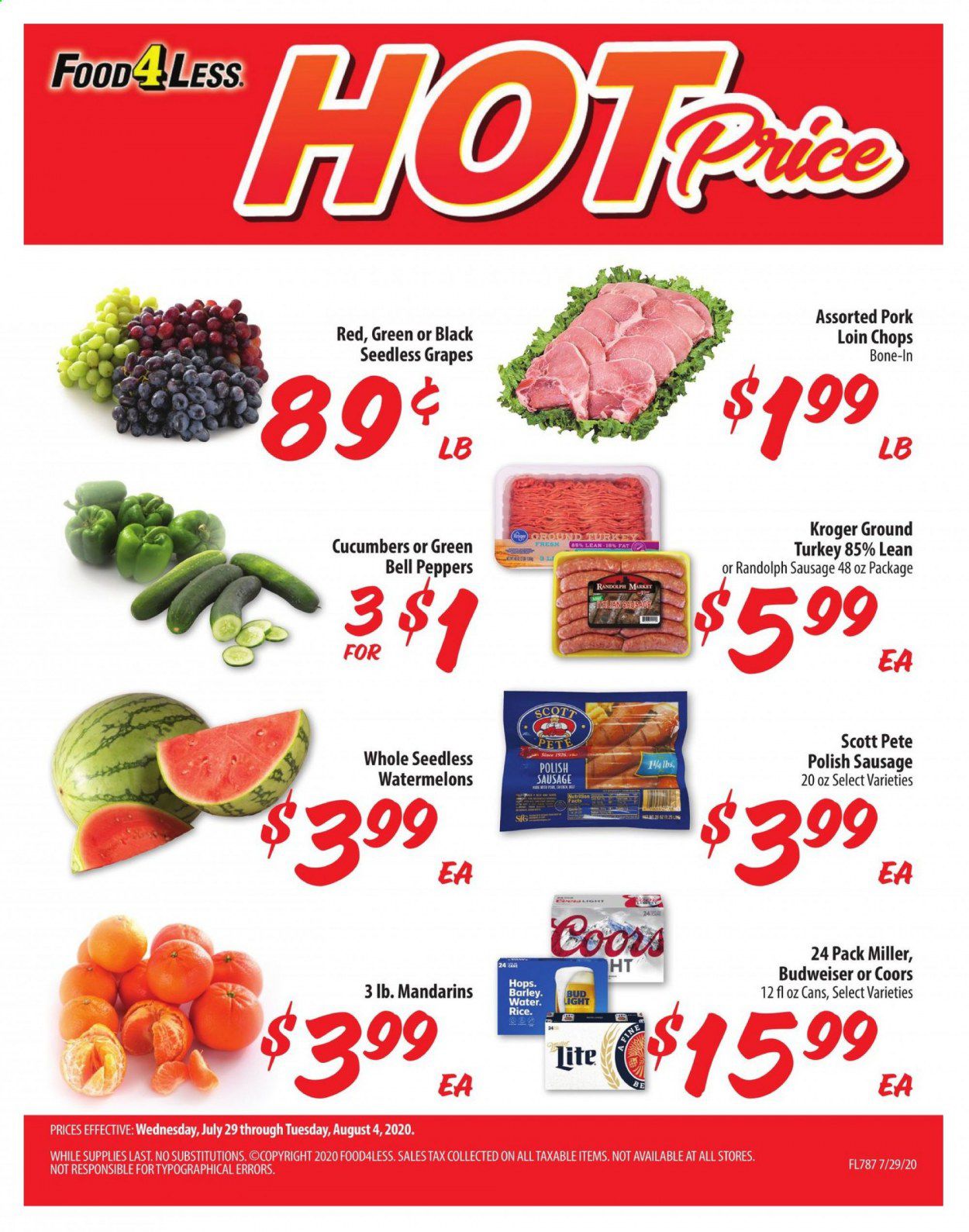 Food 4 Less (IN) Weekly Ad July 29 to August 4