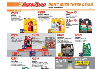Autozone Weekly Ad July 28 to August 24