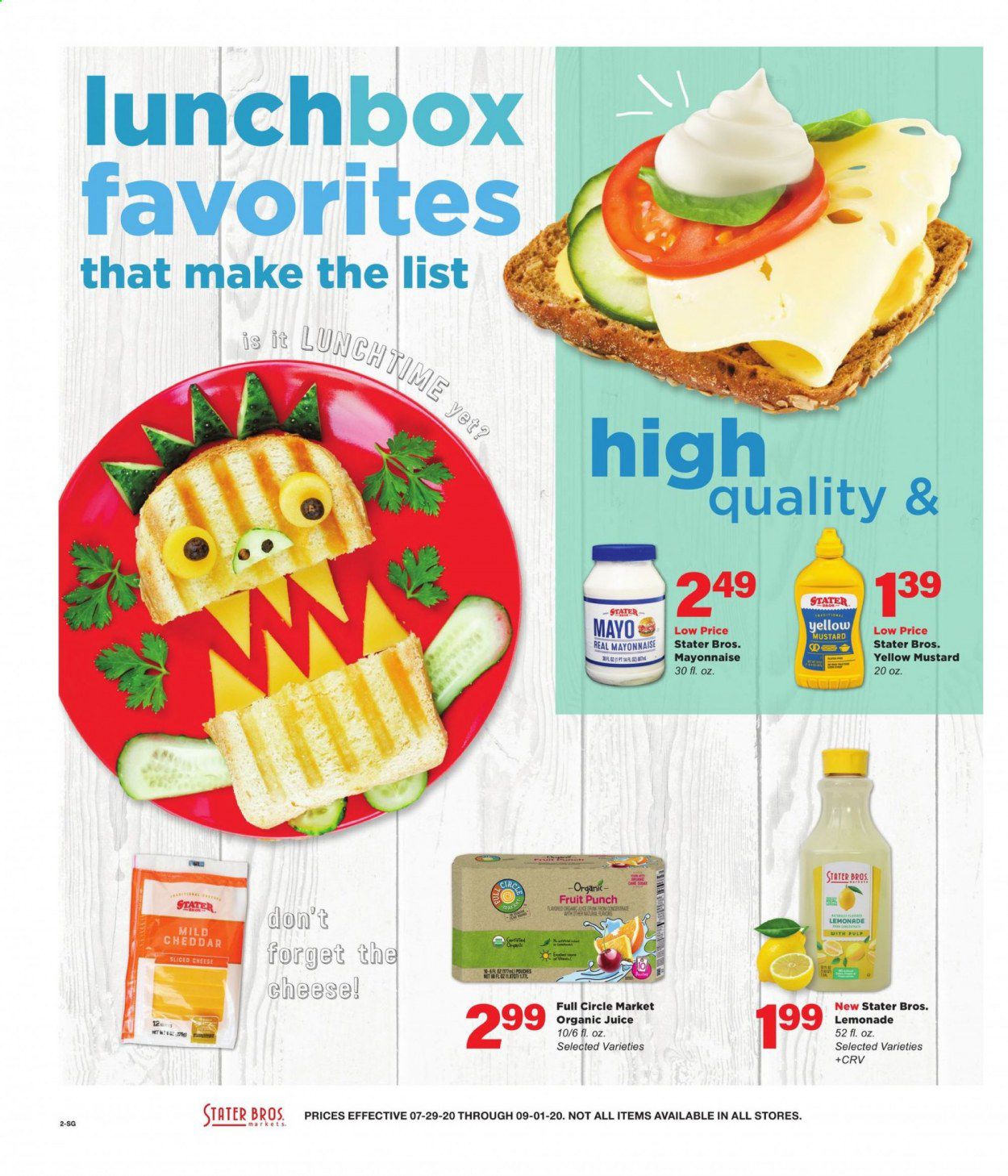 Stater Bros. Weekly Ad July 29 to September 1
