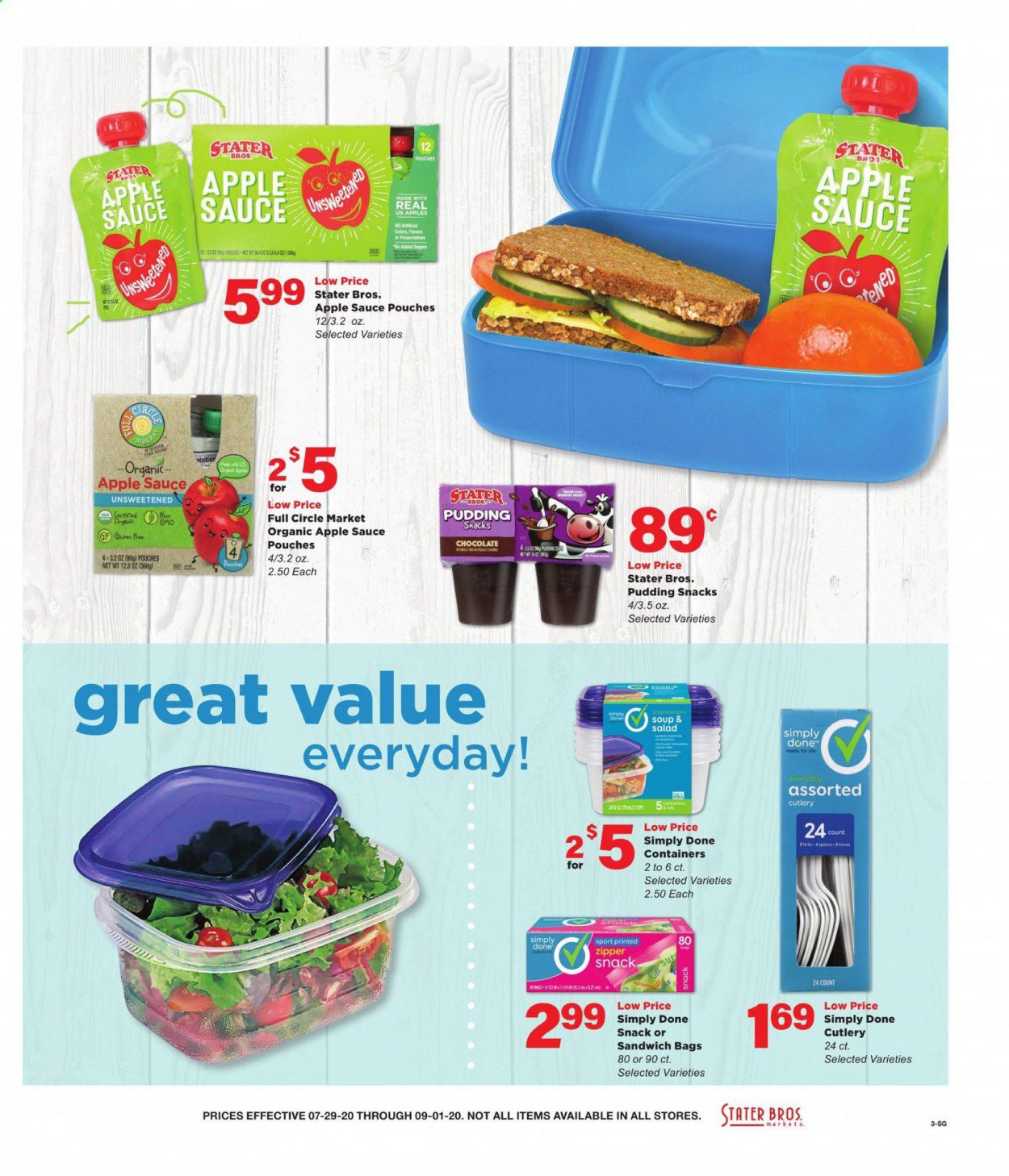 Stater Bros. Weekly Ad July 29 to September 1