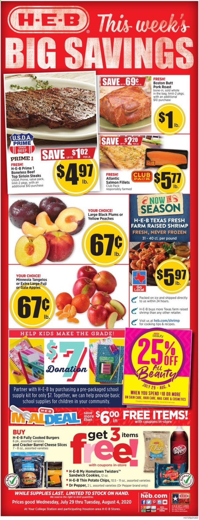 H-E-B Weekly Ad July 29 to August 4