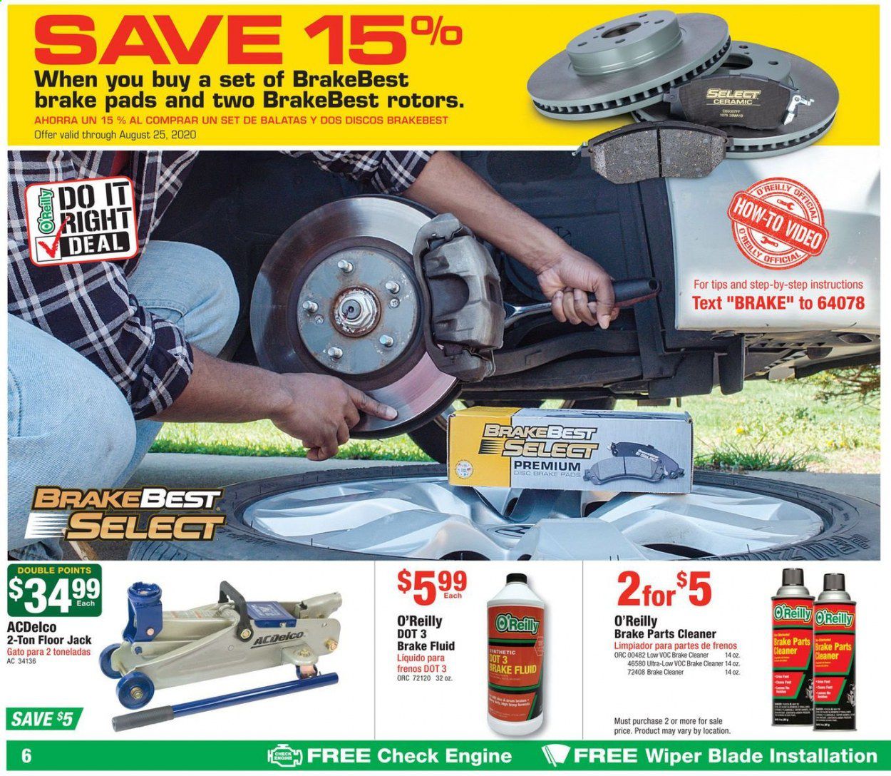 O'Reilly Auto Parts (EN) Weekly Ad July 29 to August 25