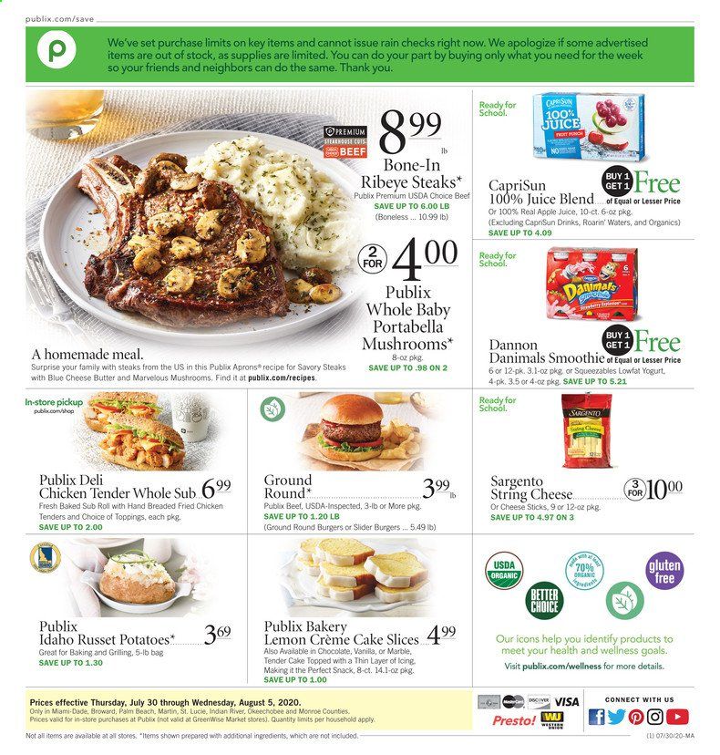 Publix Weekly Ad July 30 to August 5