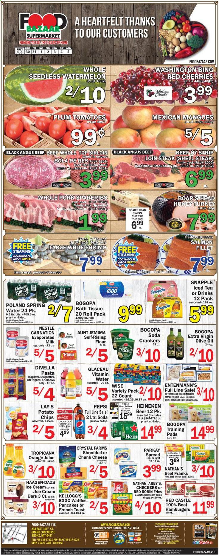 Food Bazaar Weekly Ad July 30 to August 5