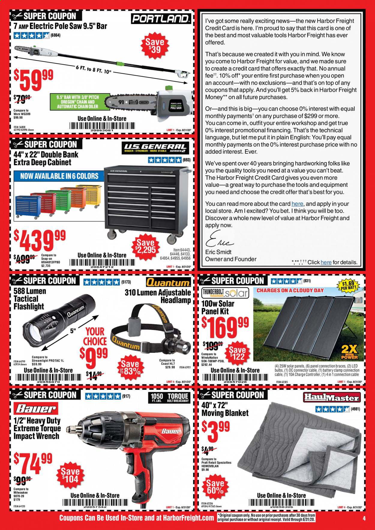 Harbor Freight Weekly Ad August 1 to August 31