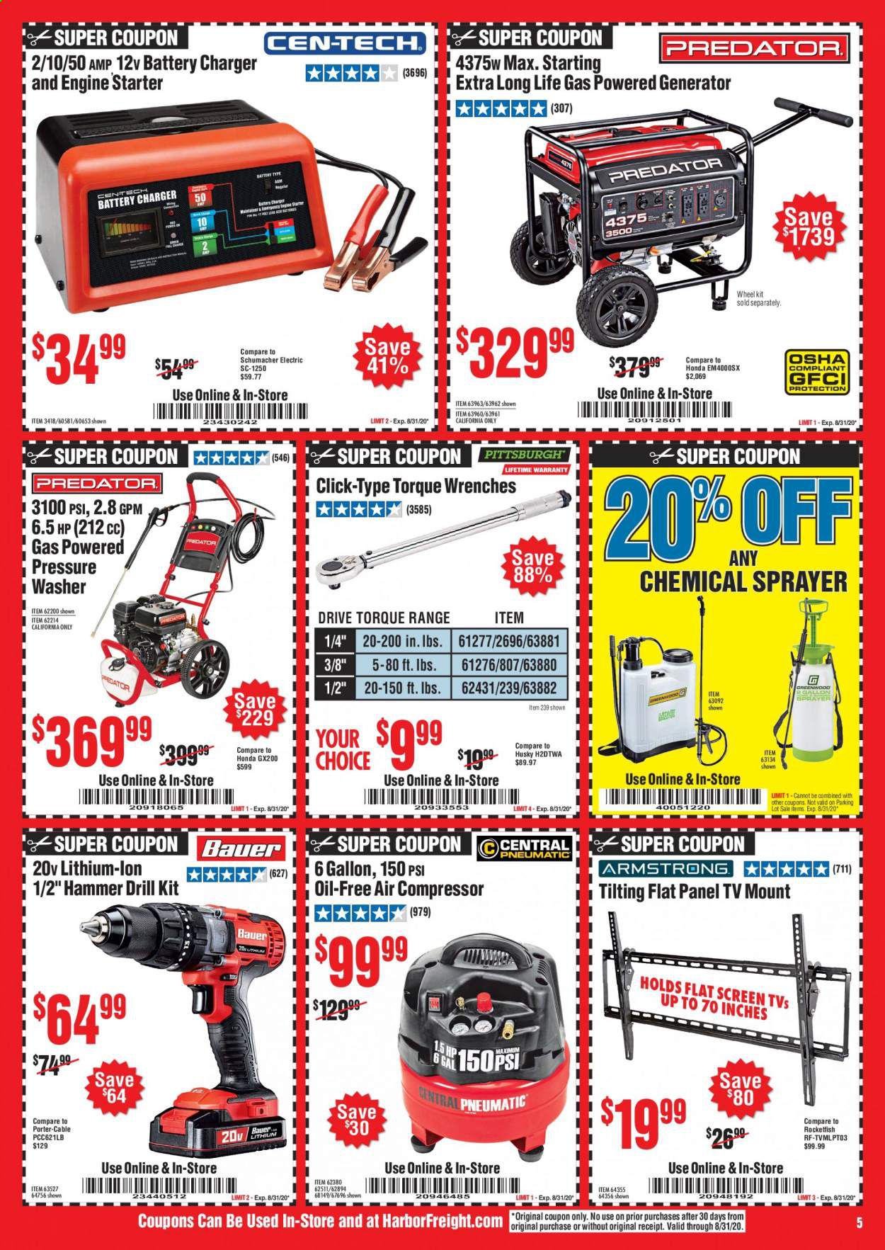 Harbor Freight Weekly Ad August 1 to August 31
