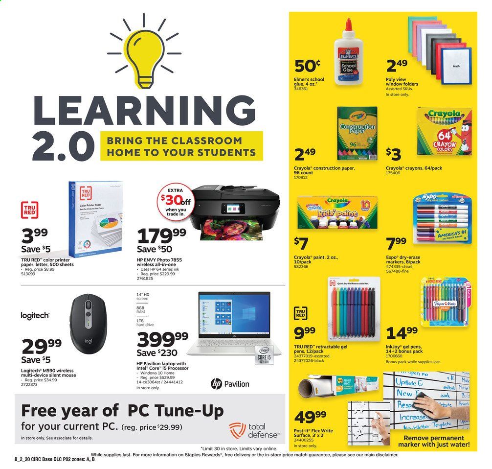 Staples Weekly Ad August 2 to August 8