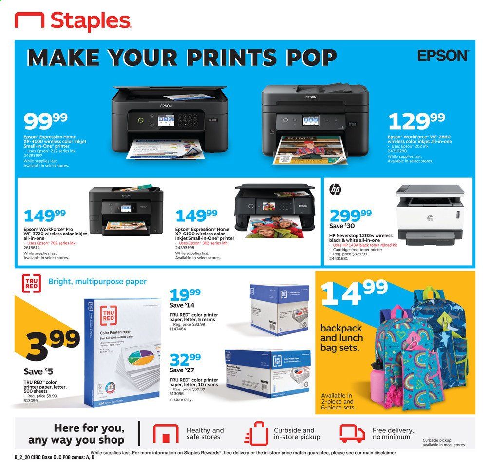 Staples Weekly Ad August 2 to August 8