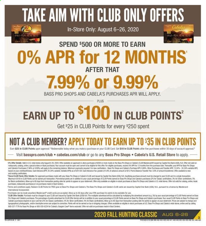 Bass Pro Shops Weekly Ad August 6 to August 26