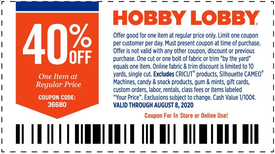 Hobby Lobby Weekly Ad August 2 to August 8
