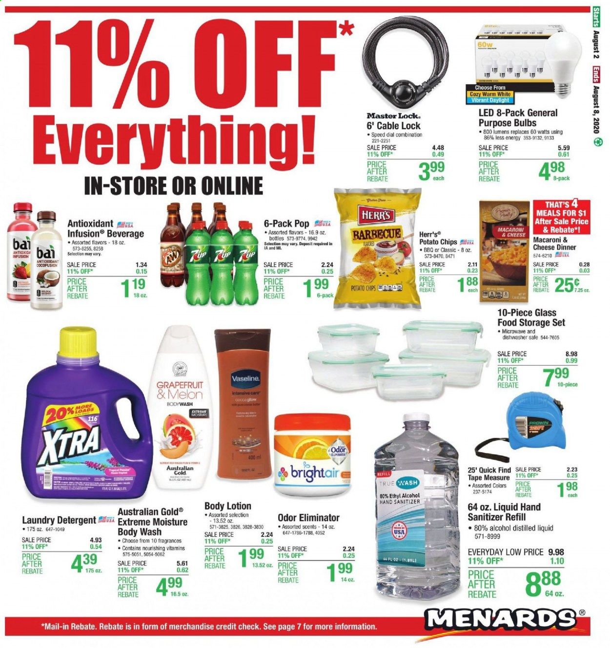 Menards Weekly Ad August 2 to August 8