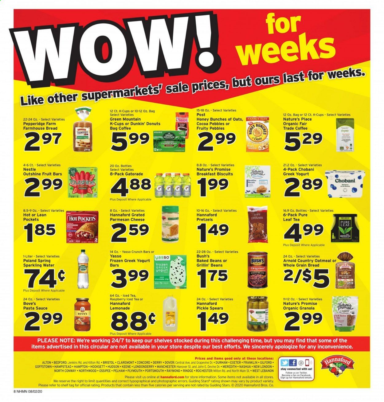 Hannaford (NH) Weekly Ad August 2 to August 8