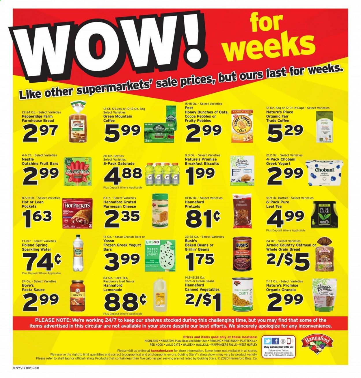 Hannaford (NY) Weekly Ad August 2 to August 8