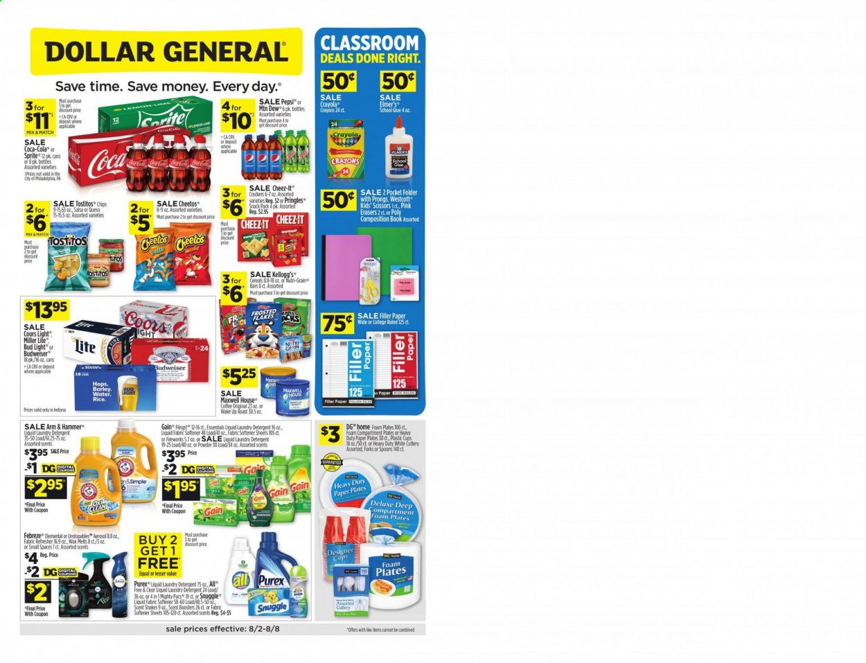 Dollar General (IN) Weekly Ad August 2 to August 8