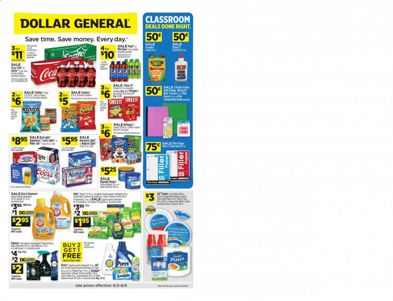 Dollar General (AL) Weekly Ad August 2 to August 8