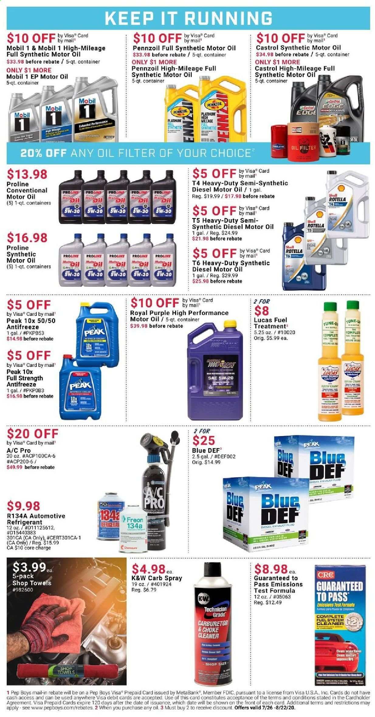 Pep Boys Weekly Ad July 26 to August 22