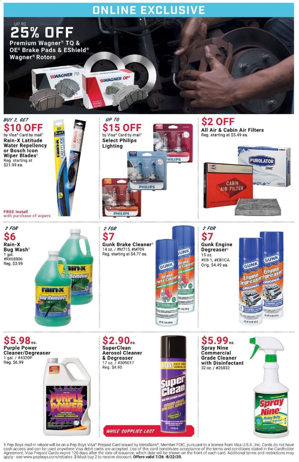 Pep Boys Weekly Ad July 26 to August 22