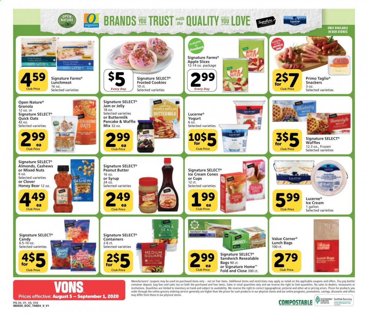 Vons Weekly Ad August 5 to September 1