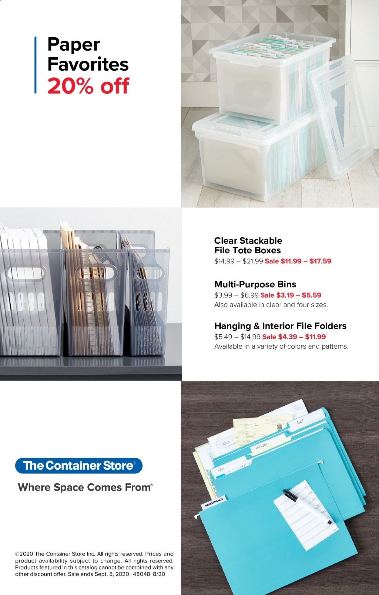 The Container Store Weekly Ad August 4 to September 8
