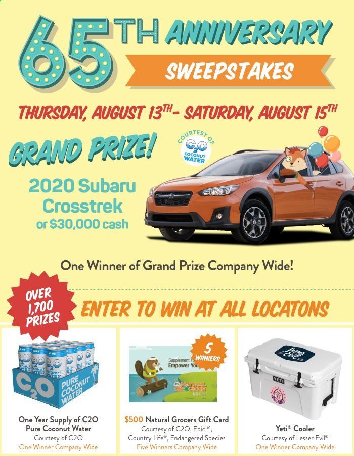 Natural Grocers Weekly Ad August 13 to August 15