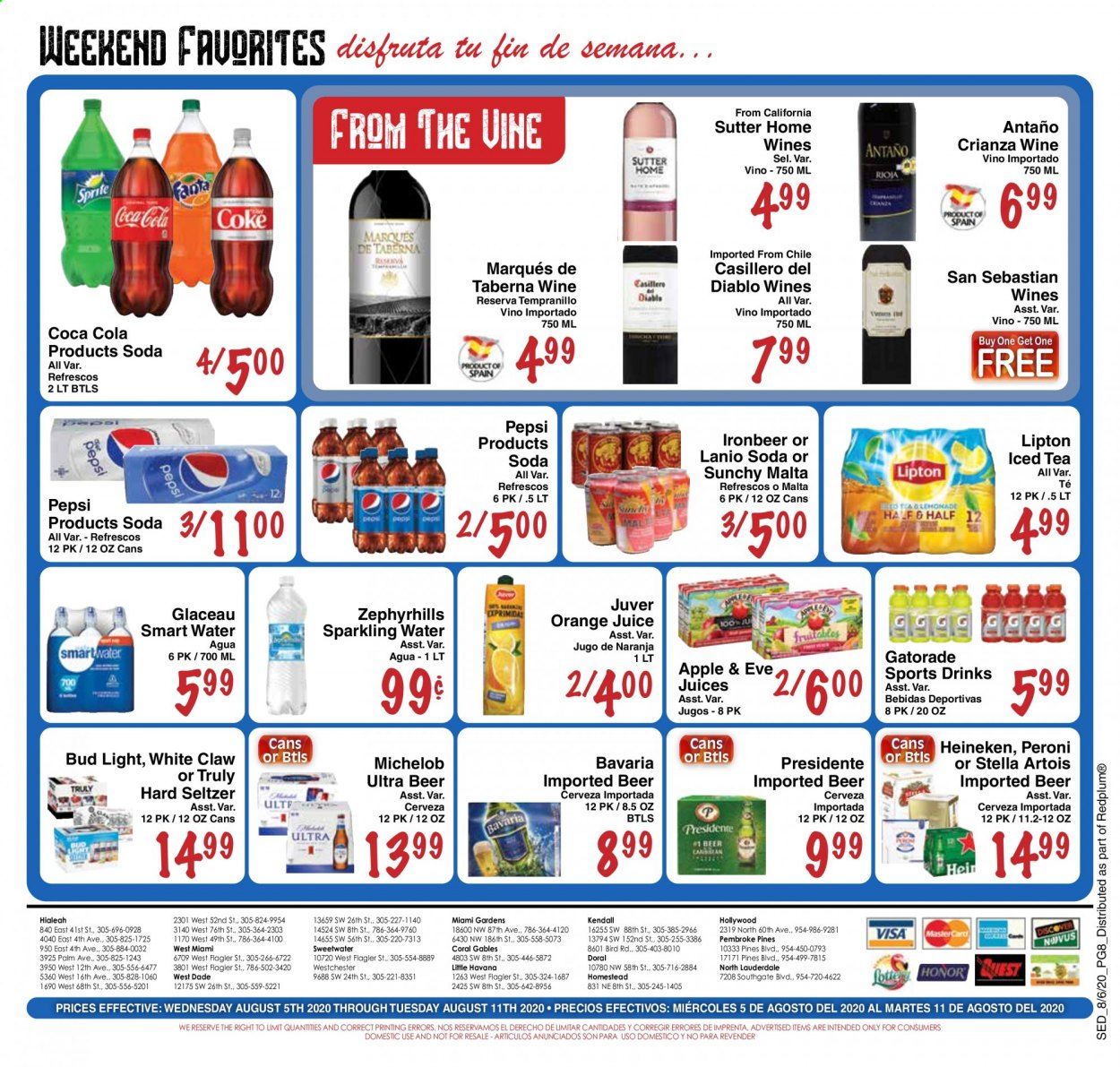 Sedano's Weekly Ad August 5 to August 11
