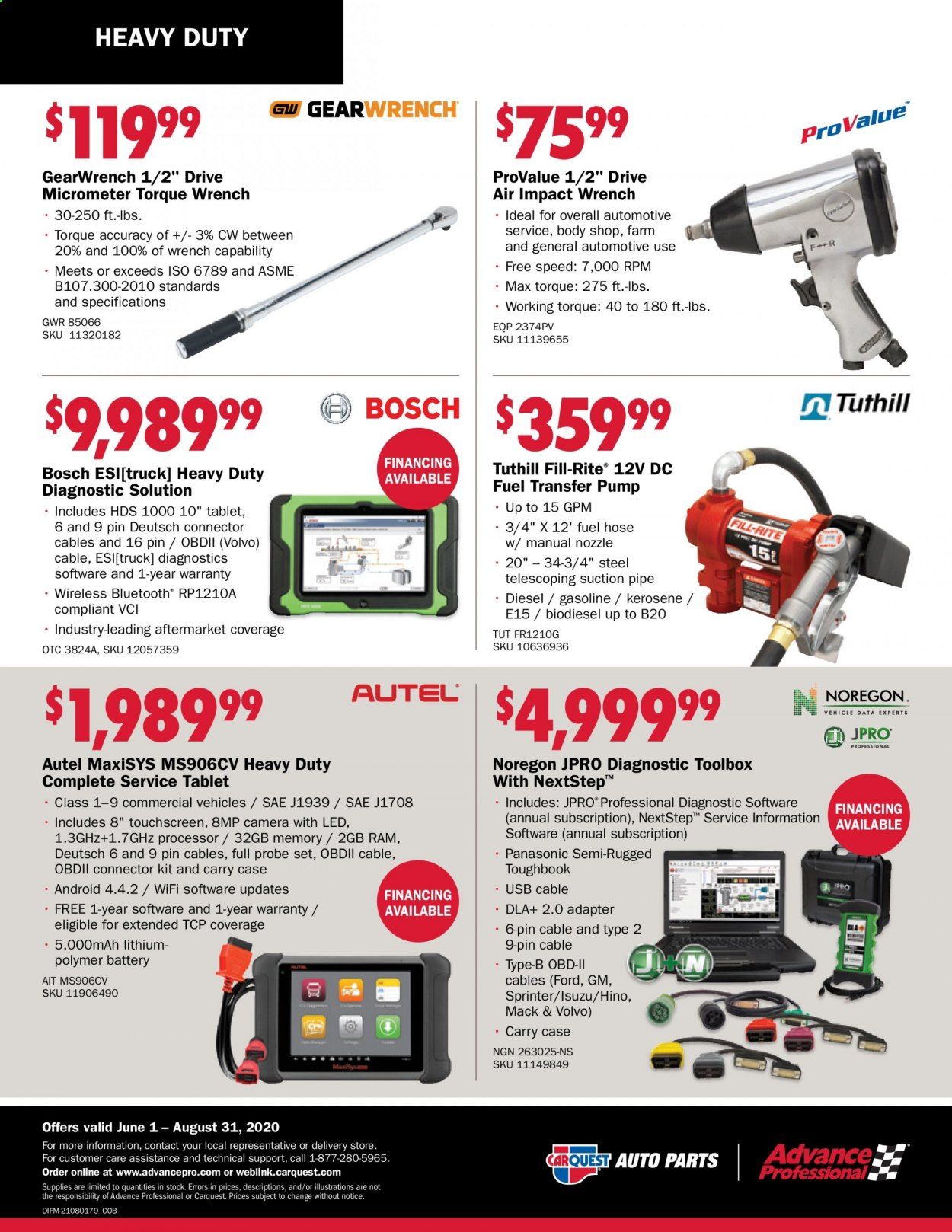 Carquest Weekly Ad June 1 to August 31