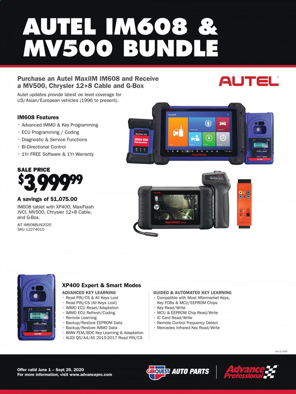 Carquest Weekly Ad June 1 to September 26