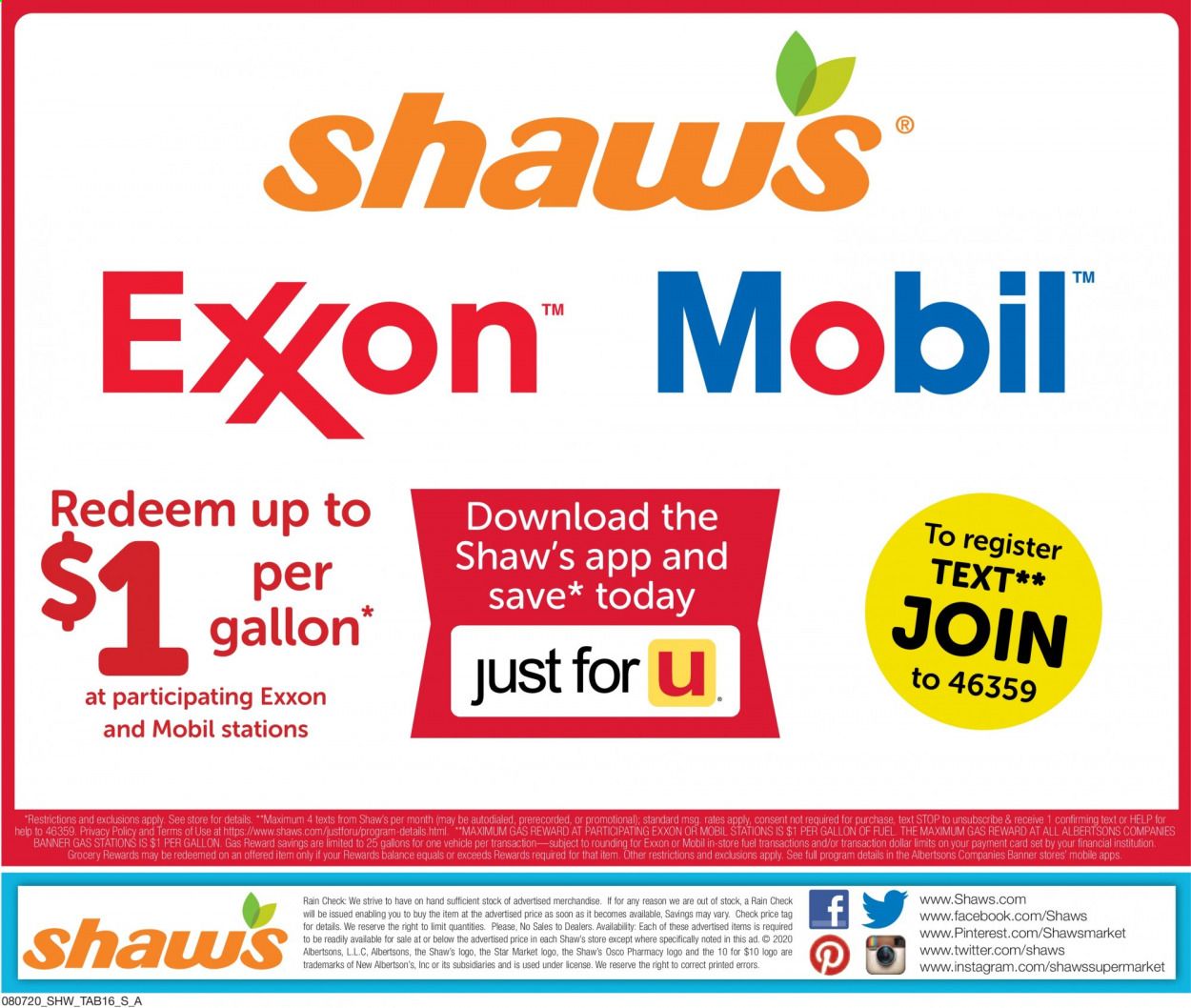 Shaw’s Weekly Ad August 7 to September 10