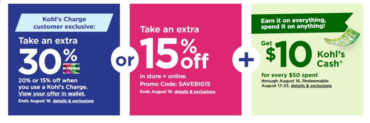 Kohl's Weekly Ad August 7 to August 16