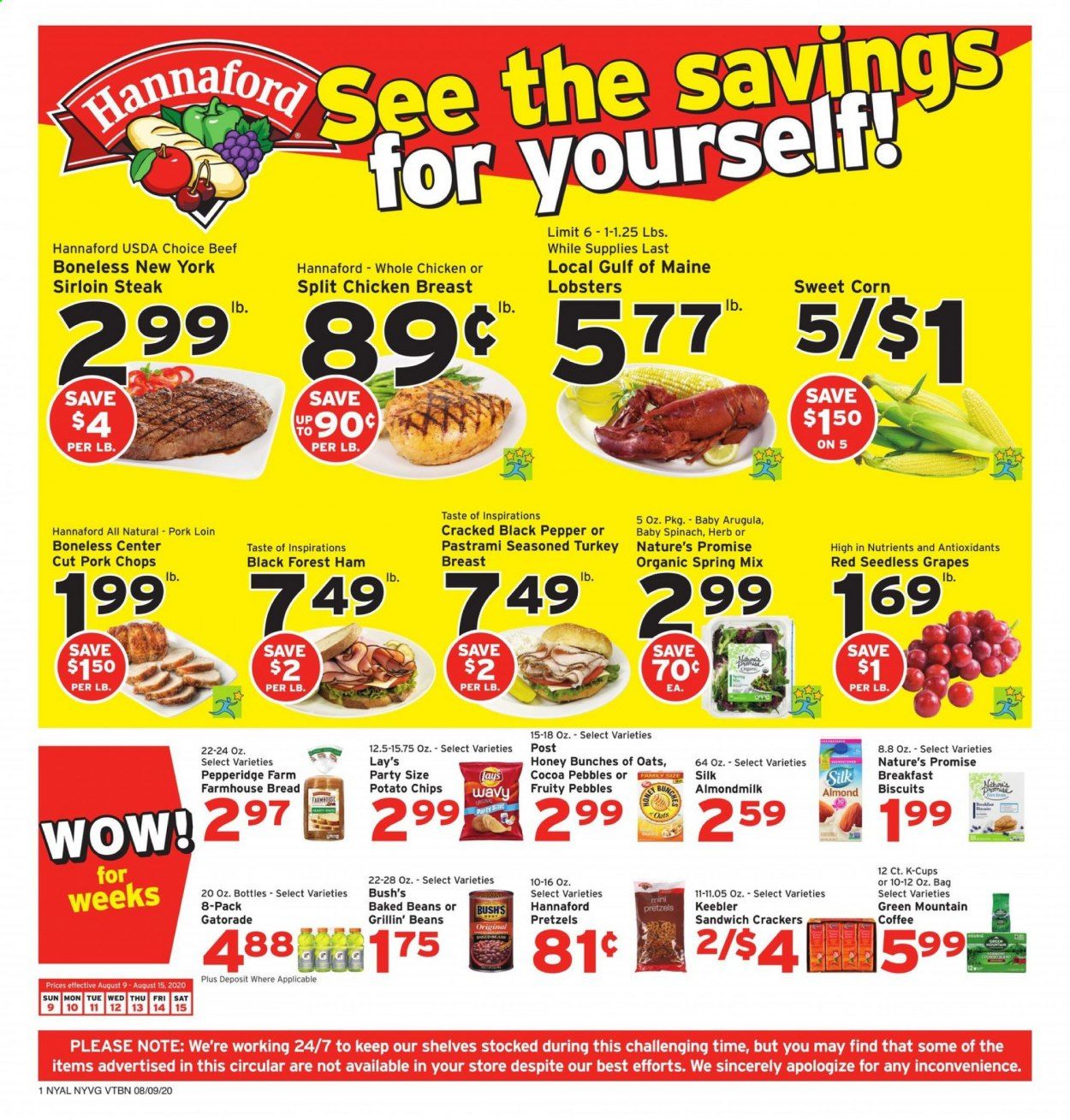 Hannaford (NY) Weekly Ad August 9 to August 15