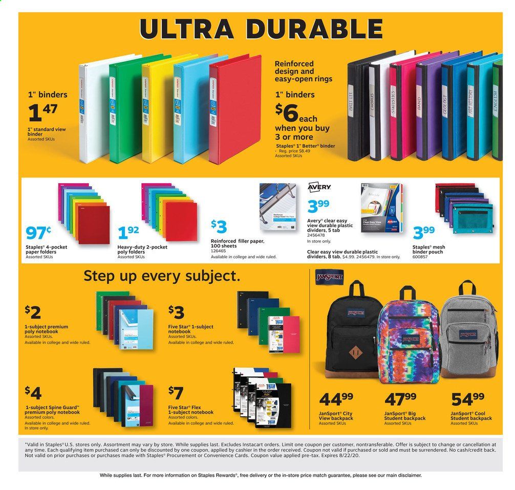 Staples Weekly Ad August 9 to August 15