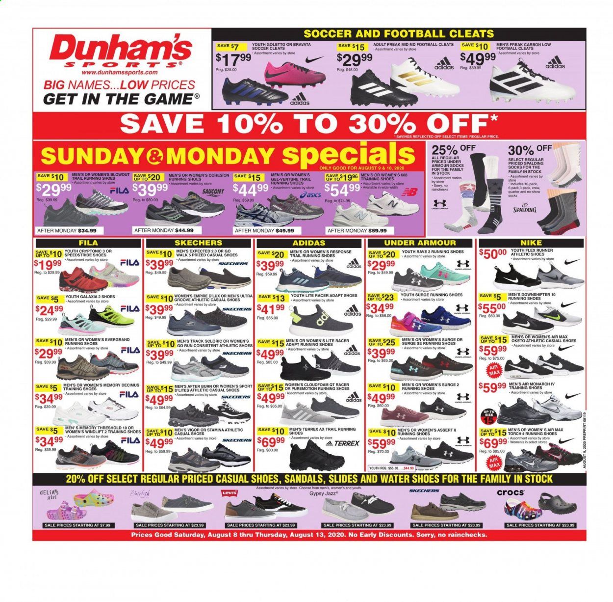 Dunham's Sports Weekly Ad August 8 to August 13