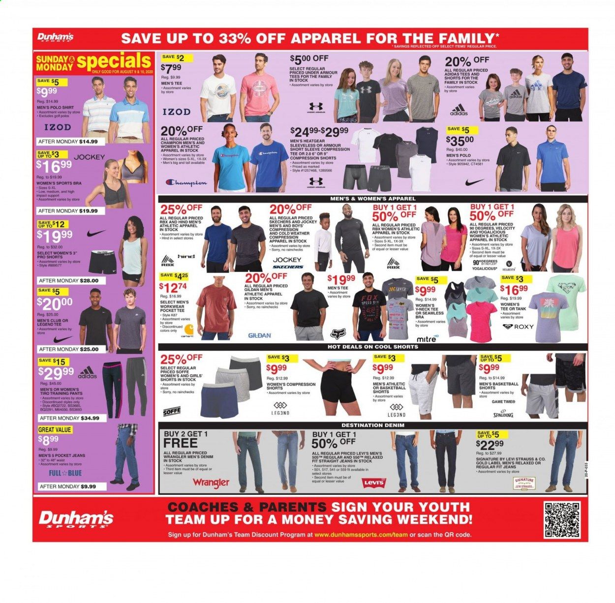 Dunham's Sports Weekly Ad August 8 to August 13
